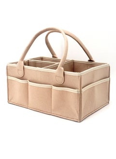 Buy Portable Newborn Baby Diaper Organizer Basket Storage Bag Brown in Saudi Arabia
