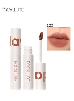 اشتري Velvet Matte Liquid Lipstick Satin-Finish Full Coverage Lip Color High Pigmented Lip Stain for Cheeks and Lips Tint Smooth Soft Lip Makeup  Lightweight  Quick-Drying- 102 Peach Nude في الامارات
