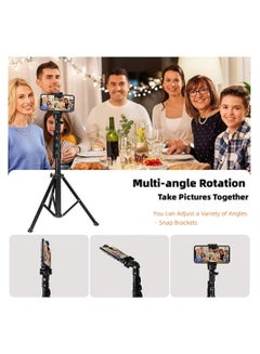 Buy Selfie Stick Tripod, 64" Long Phone Tripod with Wireless Remote, Aluminum Tripod Stand for Video Photo Vlog, Portable Travel Tripod Stand 360 Rotation Holder for Android iPhone Smartphone Camera in Saudi Arabia
