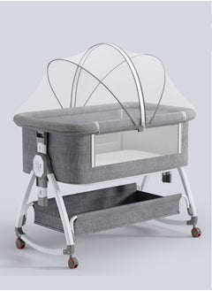 اشتري Portable and Foldable Baby Bed with Adjustable Height - High Carbon Steel Baby Cradle Bed with Mosquito Net and Anti Spill Milk Design في الامارات