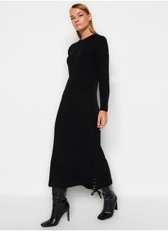 Buy Black Eyelet Detailed Knitwear Dress TCTAW24EB00024 in Egypt