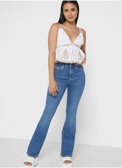 Buy High Waist Flared Jeans in UAE