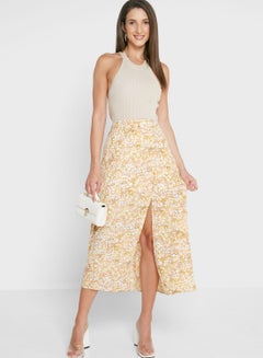 Buy Printed Asymmetric Skirt in UAE
