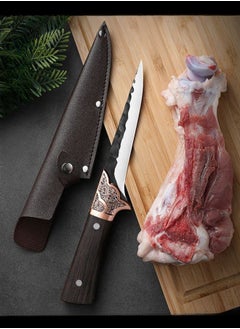 Buy Sharp High Carbon Stainless Steel Boning Knife Meat Cutter Bone Razor Kitchen Knife With Leather Case in Saudi Arabia