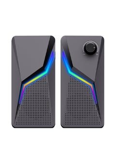 اشتري RGB Desktop USB PC Speaker,Wired Stereo Sound Speaker for Computer Notebook في السعودية