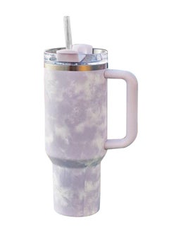 Buy 40oz Tumbler With Handlec Travel Mug Straw Covers Cup with Lid Insulated Quencher Stainless Steel(Purple) in UAE