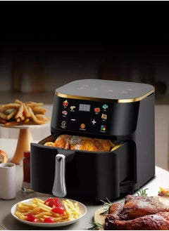 Buy Multifunctional Air Fryer 10L, 1600W with Preset Functions, Temperature Control, Dishwasher Safe, Oil-Free Cooking, Black Air Fryer for Frying, Baking, Roasting, and Grilling in UAE