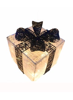 Buy Light Up Gift Box White & Black Colour Warm LED Fairy Lights Openable Top Cover 18x15cm in UAE