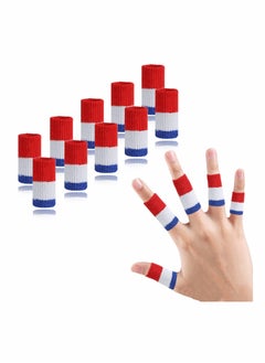 اشتري Finger Sleeves KASTWAVE 10PCS Thumb Splint Brace for Triggger Finger Support Breathable Elastic Finger Tape, Compression Pression Protector for Reliving Pain Compression Aid for Sports Red White في السعودية