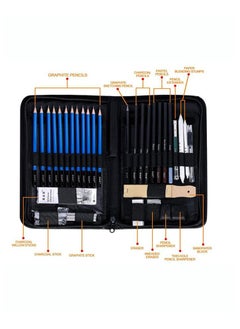 Buy 40-Piece Professional Sketching Drawing Pencil Kit Blue/Black in UAE