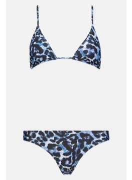 Buy Women Printed Bikini Top And Bottom, Black Combo in UAE