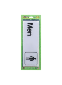 Buy Deco Series Self Adhesive Men Public Restroom Sign Black and White 3 x 9 Inch D-4 in Saudi Arabia