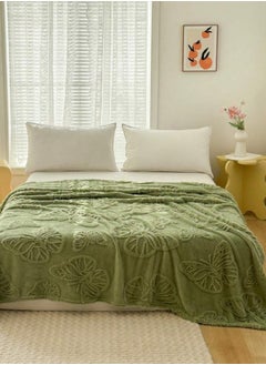 Buy 3D Imitation Butterfly Fleece Soft Blanket, Green color. in UAE