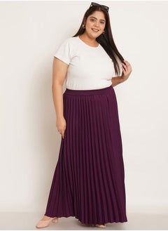 اشتري Plus Accordion Pleated Maxi Skirt في السعودية