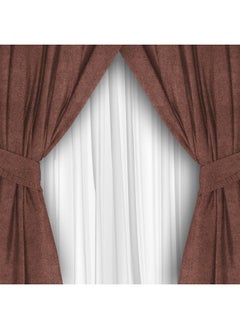 Buy Curtains House Ashly Semi Leather Soft Velour Fabric Steel Grommets For Living Rooms 1 Piece-140 x 280 cm in Egypt