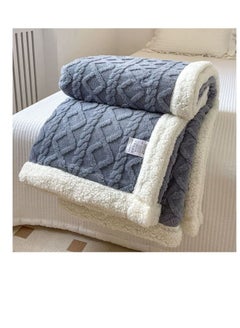 Buy Winter Thick Warm Blanket 150x100cm Moroccan Style Design Faux Sherpa Blankets 2-layer Fleece Soft Bedspreads Blanket in UAE