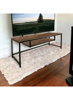 اشتري TV Table With 1 Rack, 160x50x40 cm, 16 kg - Beige Black في السعودية