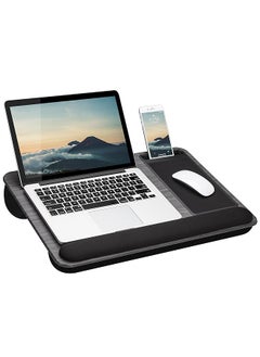 Buy Home Office Pro Lap Desk With Wrist Rest Mouse Pad And Phone Holder Gray Wood Grain Fits Up To 15.6 Inch Laptops Style No. 91595 in Saudi Arabia