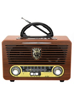 Buy M-115BT Portable Antique Radio Nostalgic  Retro FM Radio With AM | FM | SW Band Frequency, USB | SD | TF Card Slot, AUX and Bluetooth Remote Modern Feature Vintage Radio in UAE