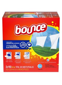 Buy 320-Piece Descaler Dryer Sheets Toss Away Wrinkles & Static 2x160 Sheets in UAE