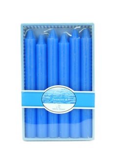 Buy 6-Piece Fragrance Scented Taper Candle Blue in UAE