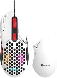 اشتري XTRIKE ME GM316W RGB Gaming Mouse - Optical Sensor 7,200 DPI - Detachable Top Covers - Lightweight Only 67G (White) في مصر