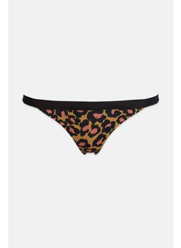 اشتري Women Animal Print Bikini Bottom, Black Combo في السعودية