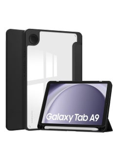 Buy Tablet Case for Samsung Galaxy Tab A9 8.7 inch 2023 Clear Transparent Hard PC Back Protective Tri-Fold Stand Slim Tablet Cover with Pencil Holder in Saudi Arabia