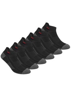 اشتري NAVYSPORT Ankle Socks for Men Women Cotton Sports Socks Pack of 6 Pairs, Free Size, Black في الامارات