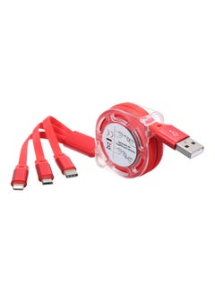 Buy 3-In-1 Noodle Design Charging Cable Red in Saudi Arabia