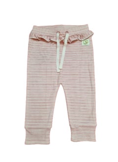 Buy Sheer Hugs Casual Stripe Full Length Leggings for Girls, Peach, 74 in UAE