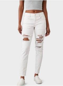 Buy High Waist Ripped Jeans in Saudi Arabia