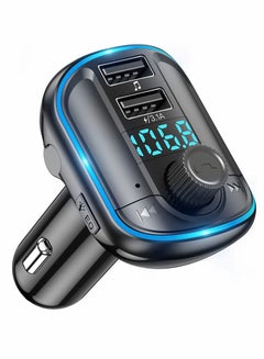 Buy Bluetooth FM Transmitter for Car CJX Bluetooth Car Charger Adapter MP3 Player Bluetooth 5.0 Radio Adapter Stereo Car Kit with LED Display in Saudi Arabia