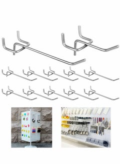 اشتري Pegboard Hooks, Peg Super Heavy Duty Metal Shelving with Ball Assortment Sturdy Fits 1/4” Garage Storage Organizer 10Packs 4 inch في الامارات