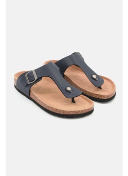 Buy Men Slip On Synthetic Leather Cork Sandals, Dark Denim in Saudi Arabia