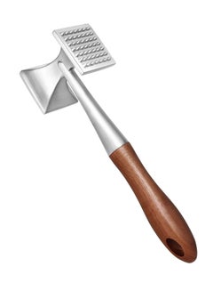 Buy Meat Hammer, Meat Tenderizer, Heavy Duty Steak Hammer with Wooden Handle and Food-Grade Zinc Alloy, 2 in 1 Heavy Duty Meat Mallet, 1 Pcs, 26 cm, Brown in UAE