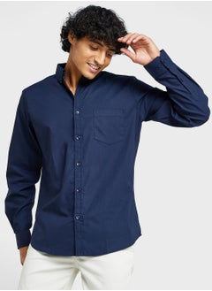 اشتري Cotton-Elastane Casual Single Pocket Shirt في السعودية