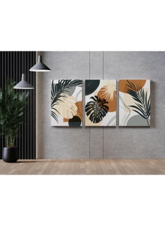 Buy Set of Set of 3 Watercolor Botanical Printed Canvas wall art in Egypt