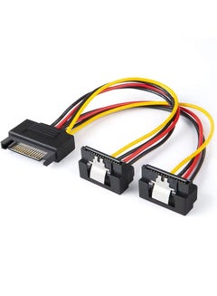 Buy Power Cable 2Pack 6Inch SATA 15 Pin Male to 2xSATA 15 Pin Down Angle Female Power Splitter Cable in Saudi Arabia