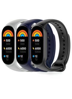 اشتري 3 قطعة من حزام Mi band 8 - حزام بديل من السيليكون الناعم لـ Xiaomi Mi Band 8 في الامارات