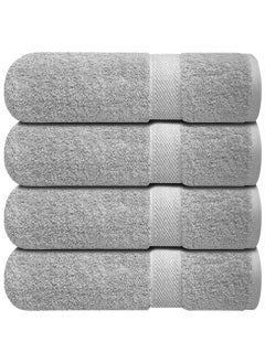 Buy Premium Bath Towels Set Pack of 4-100% Ring Spun Cotton Towels - Grey Bath Towels 68cm x 137cm - Soft Feel, Quick Dry, Highly Absorbent Durable Towels, Perfect for Daily Use by Infinitee Xclusives in UAE