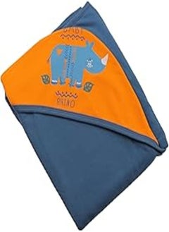 اشتري ElSayaad Printed Rhino Blanket For Boys, Orange&Navy في مصر