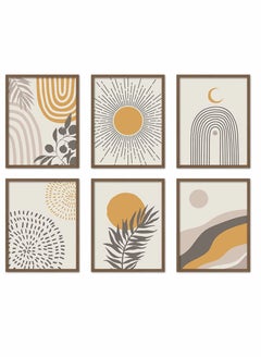 اشتري Boho Wall Art Room Decor Abstract Minimalist Posters Mid Century Modern Prints Sun Moon Desert Bedroom Nature Landscape Painting Canvas No Frame(8x10", 6 Pcs) في السعودية