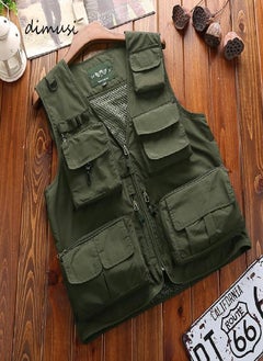 Buy Mens Vests Quick Dry Breathable Multi Pocket Mesh Vest Sleeveless Jackets 7xl in Saudi Arabia