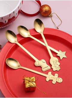 Buy Christmas Tableware Spoons Dessert Spoons Christmas Cutlery Stainless Steel Set with Gift Box for Festive Celebrations in UAE