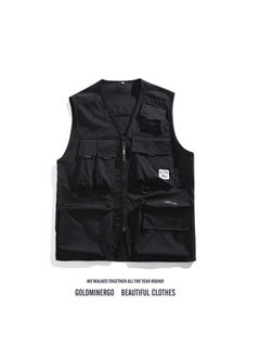 اشتري Autumn Thin Japanese Multi-Pocket Tactical Vest Casual Streetwear Sleeveless Top11825 Black 11825 Black في الامارات