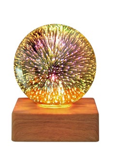 Buy 3D LED Crystal Ball Night Light Table Lamp USB Powered, 90mm Diameter Party Supplies - firework in UAE