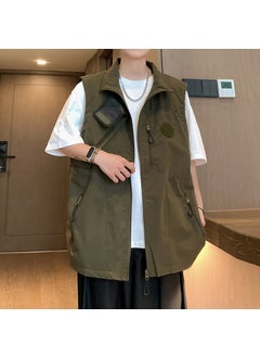 Buy Mens Casual Vest Spring Summer Solid Trendy Sleeveless WaistcoatArmy Green Army Green in Saudi Arabia