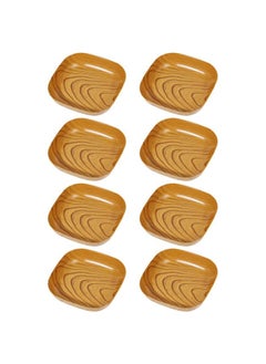 Buy 8 Pcs Wood Grain Fruit Tray, Sauce Dish, Dinner Accessory, Delicate Dipping Bowls, Sauce Accessory, Convenient Food Dish, Convenient Serving Plate, Food Plate for Dining, Snack, Nuts, 15x15 cm in Saudi Arabia