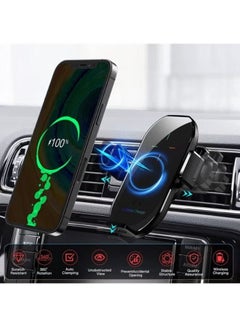 Buy Wireless Car Mount Qi Fast Charging Auto Clamping Cell Phone Holders in UAE